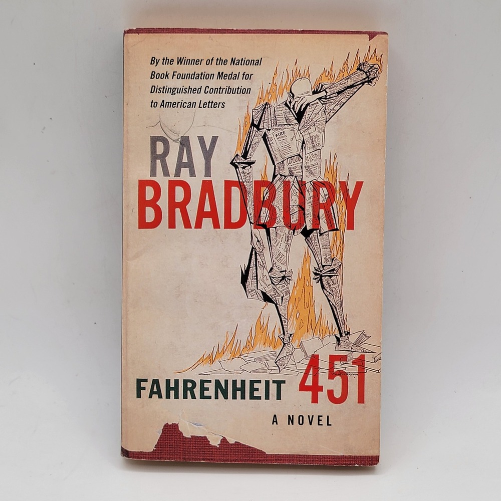 Fahrenheit 451 Ray Bradbury Paperback Del Rey Dystopian Sci Fi Classic